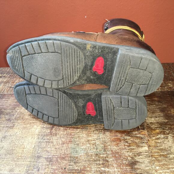 Justin Conductor 8" Western Work Boots Brown Mens 8.5 D 706 Keltie Leather USA - Picture 6 of 16